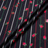 Floral Printed Black Striped Merino Wool