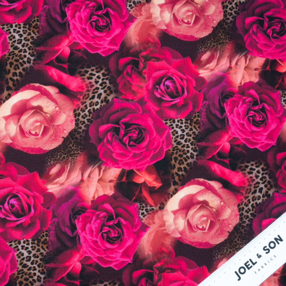 Pink Floral & Animal Printed Merino Wool