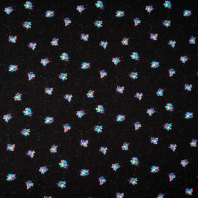 Floral Printed Midnight Blue Merino Wool