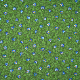 Floral Printed Deep Green Merino Wool