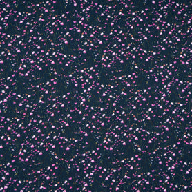 Petite Purple Floral Printed Blue Merino Wool