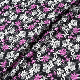 Pink Printed Black Merino Wool