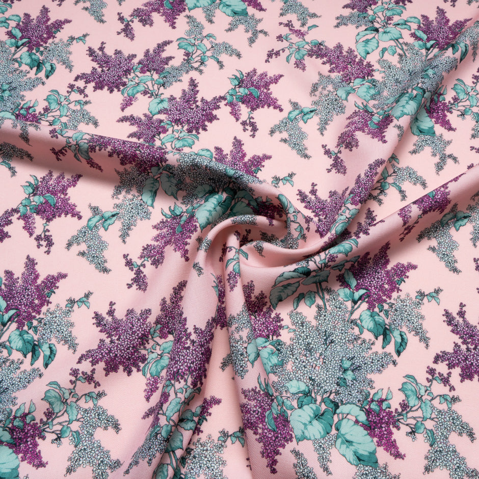 Floral Printed Baby Pink Luxury Pure Wool
