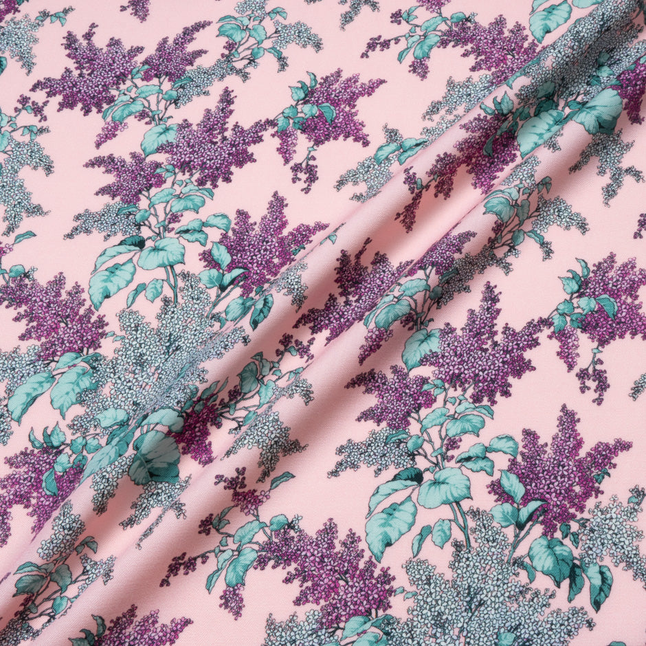 Floral Printed Baby Pink Luxury Pure Wool