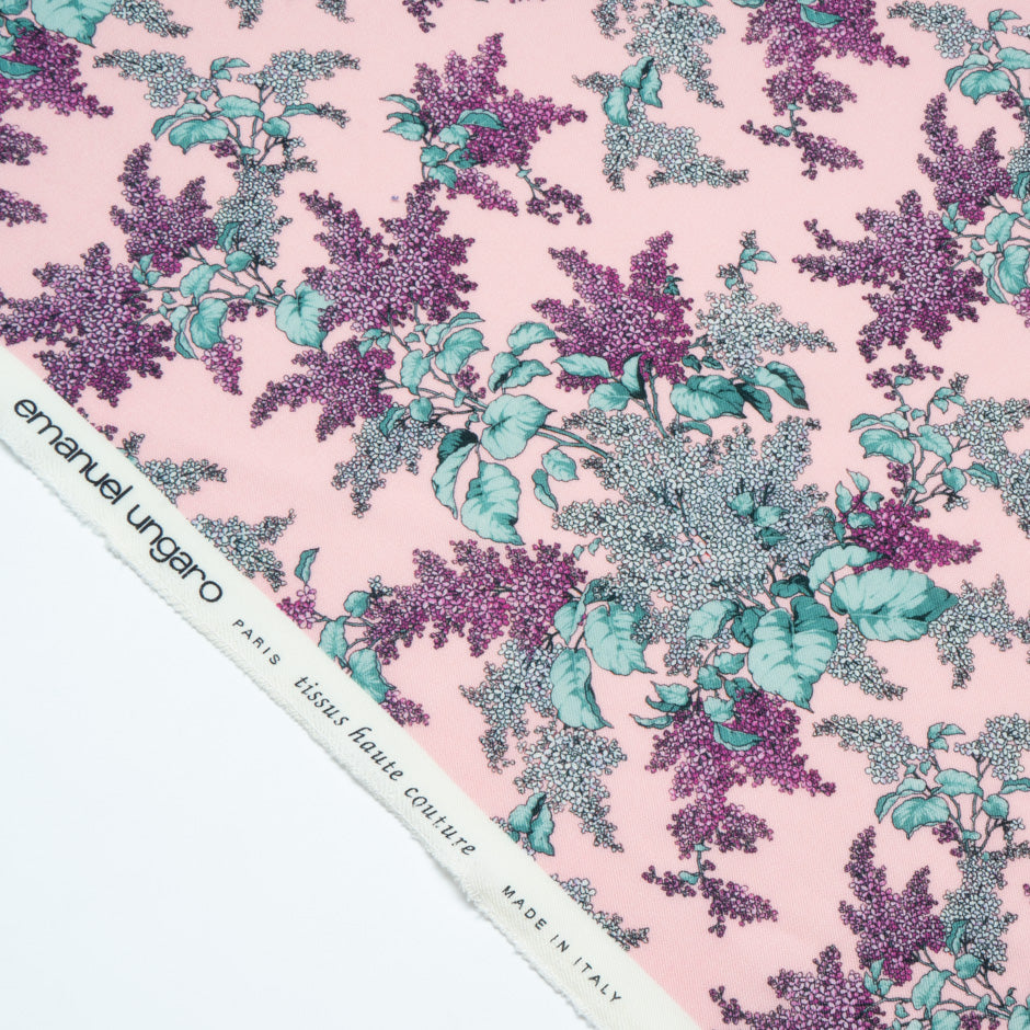 Floral Printed Baby Pink Luxury Pure Wool