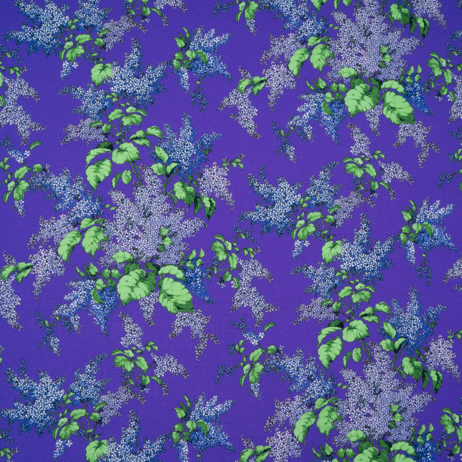Floral Printed Purple Luxury Pure Wool