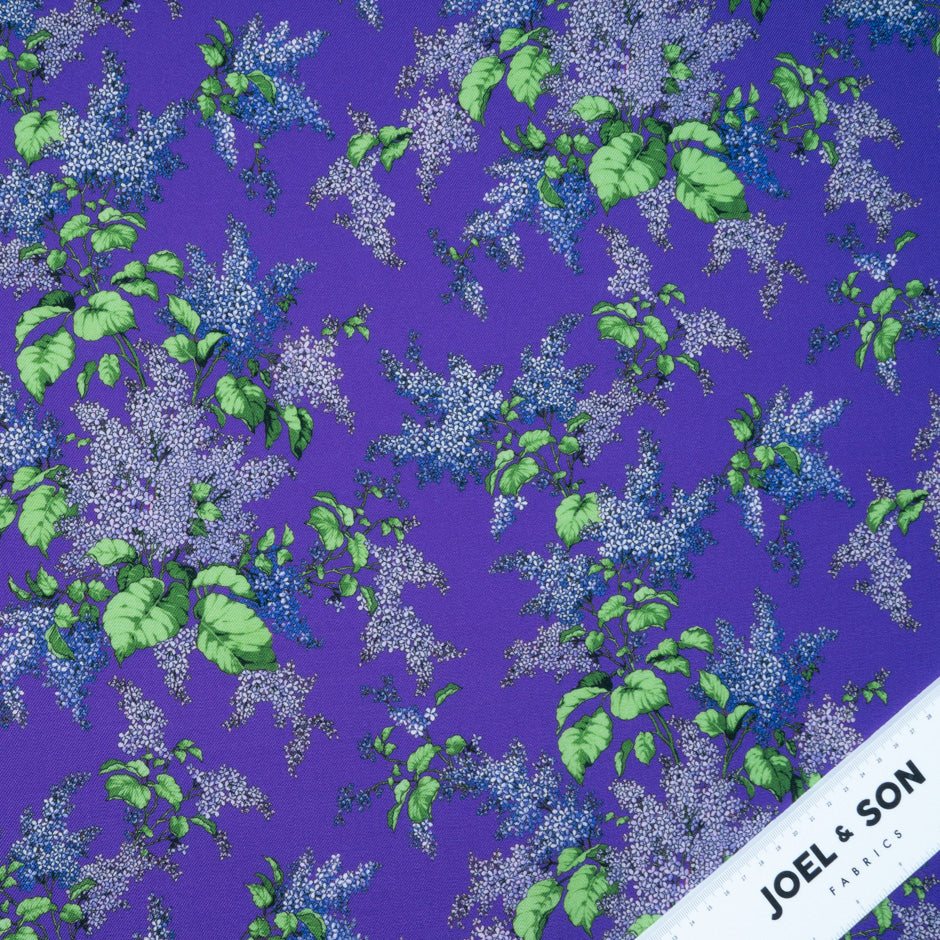 Floral Printed Purple Luxury Pure Wool