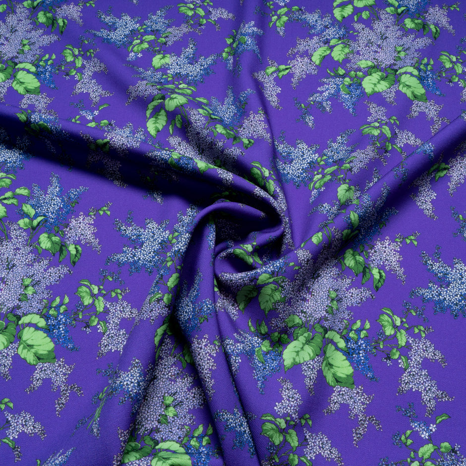 Floral Printed Purple Luxury Pure Wool