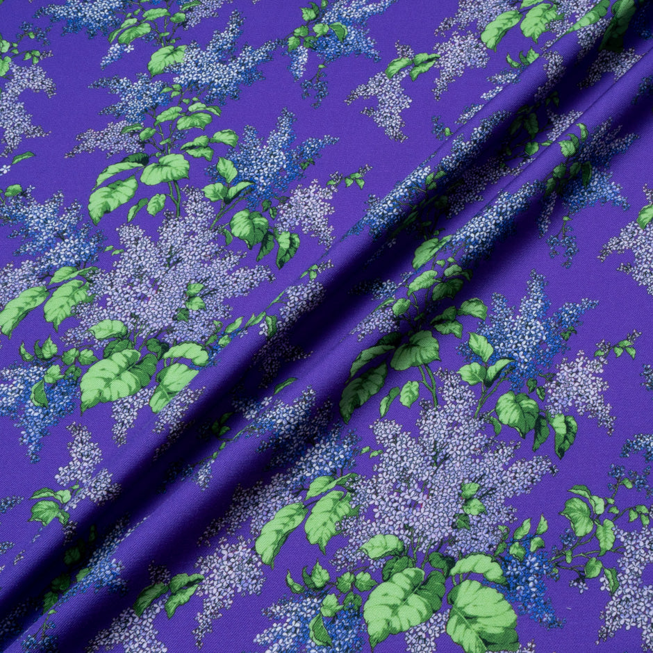 Floral Printed Purple Luxury Pure Wool