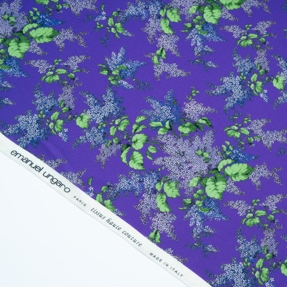 Floral Printed Purple Luxury Pure Wool
