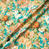 Orange Floral Printed Turquoise Pure Wool
