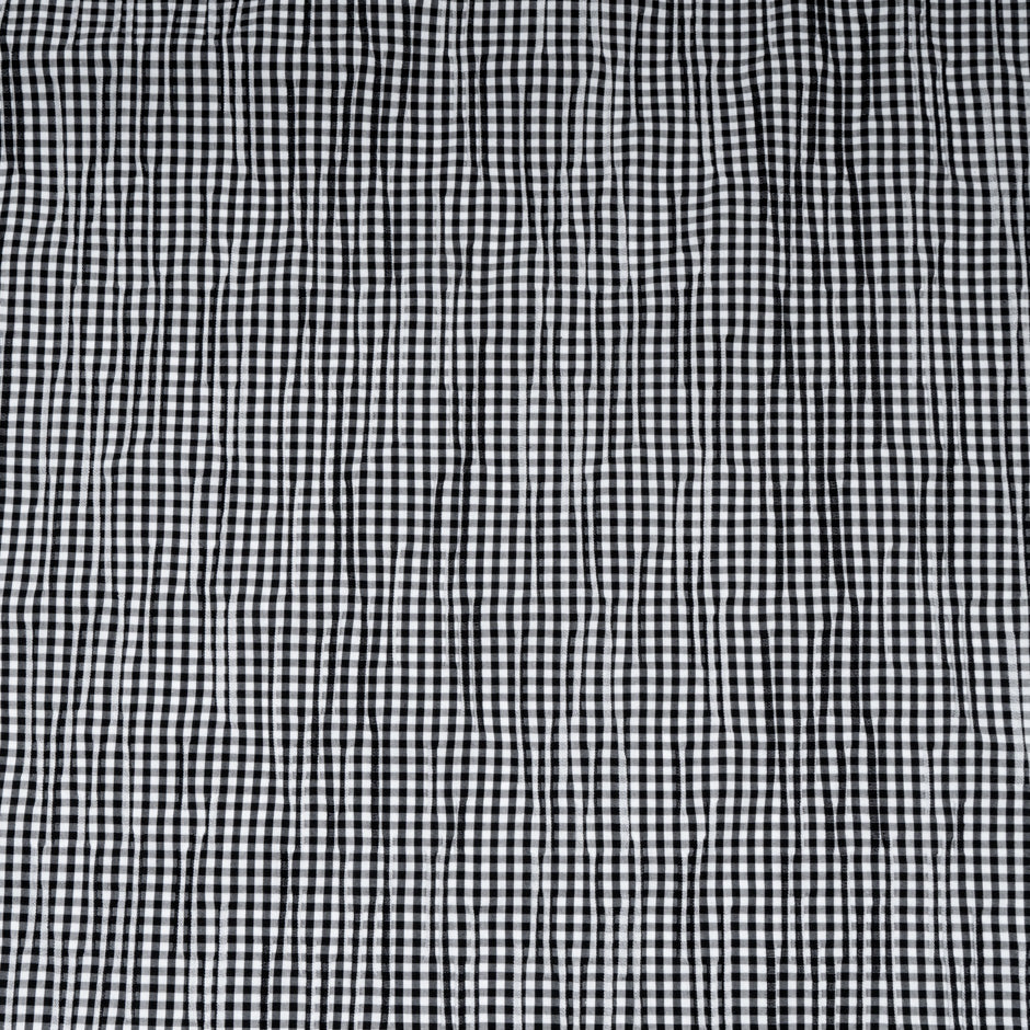 Monochrome Gingham Pleated Cotton
