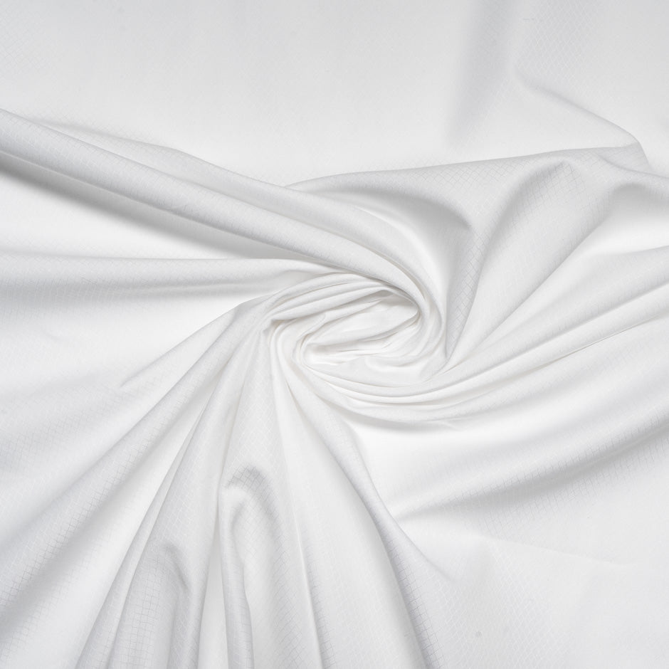 Off-White Diamond Jacquard Pure Cotton Shirting