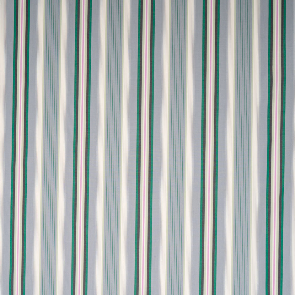 Green & Grey Striped Pure Cotton Shirting