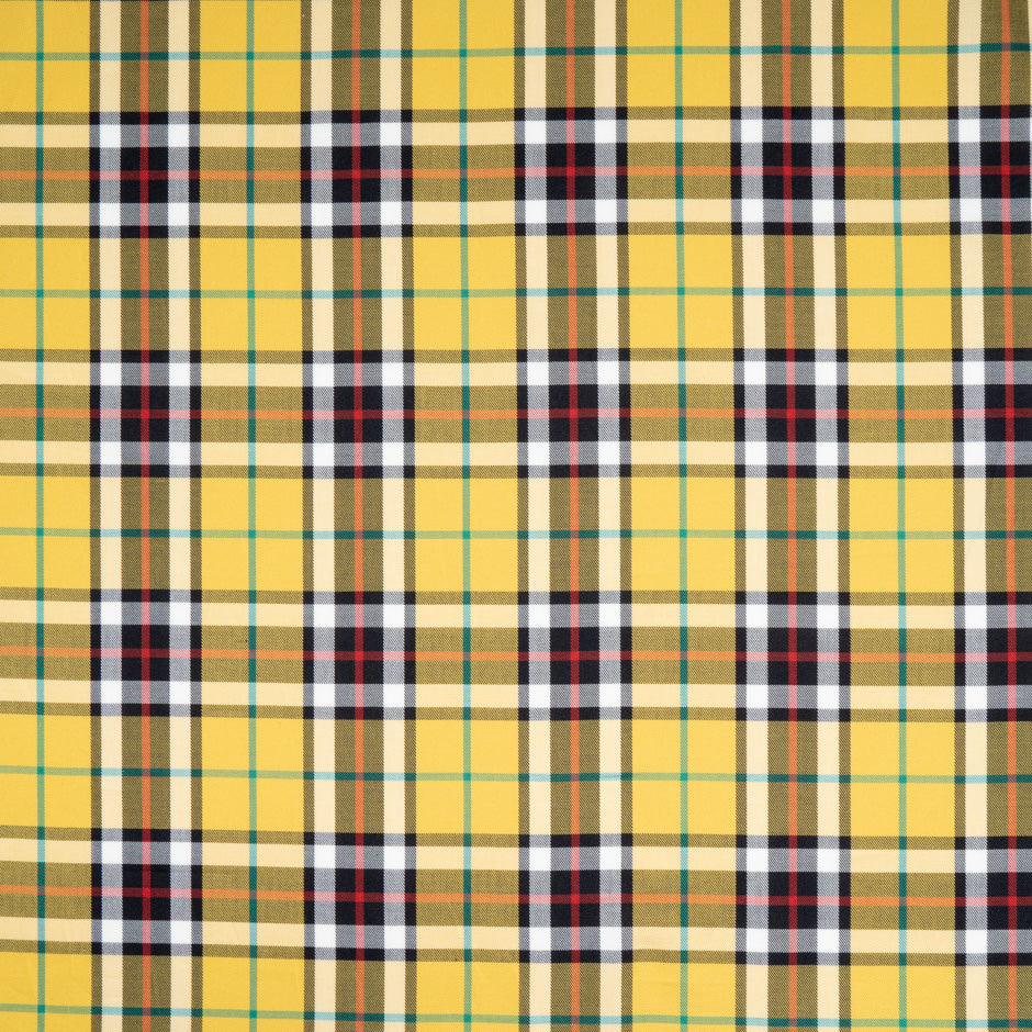 Yellow & Black Tartan Pure Cotton Shirting