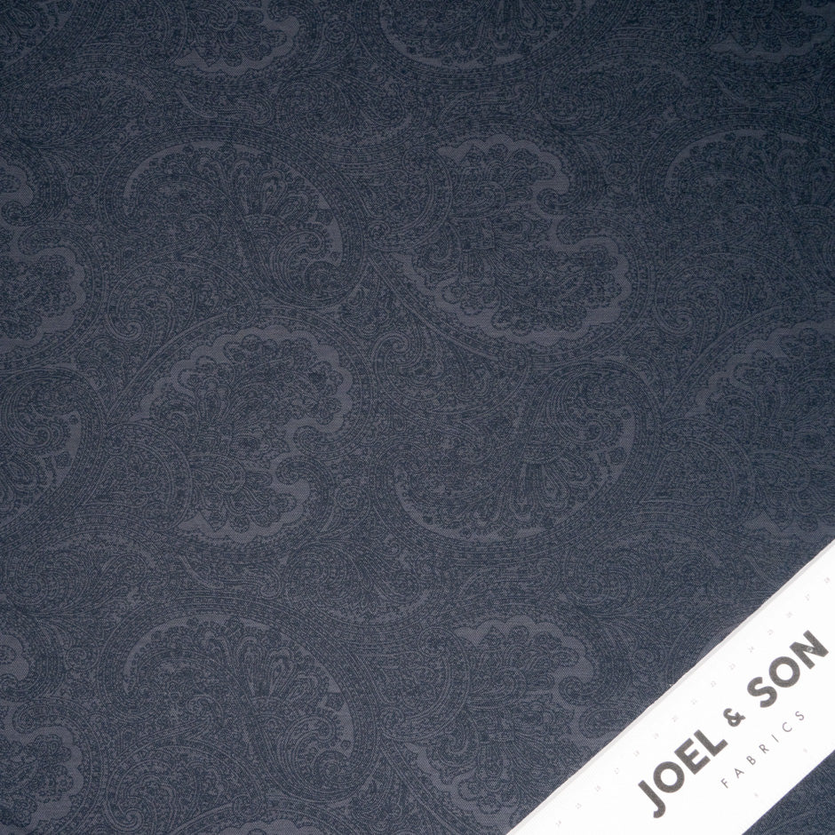 Paisley Jacquard Midnight Blue Cotton