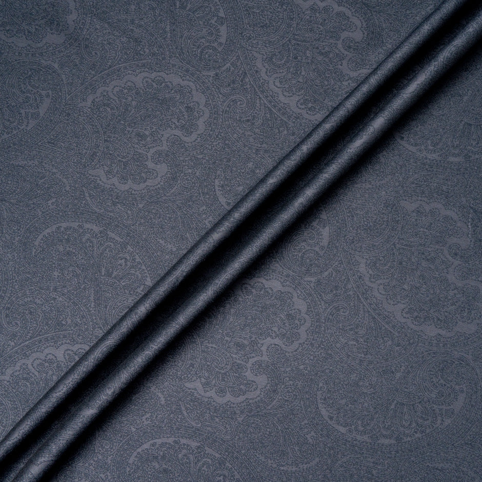 Paisley Jacquard Midnight Blue Cotton