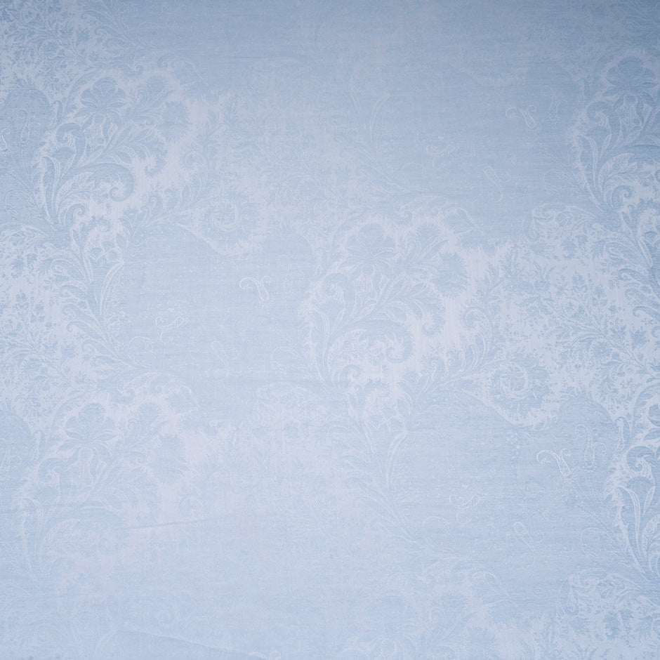 Floral Jacquard Powder Blue Cotton