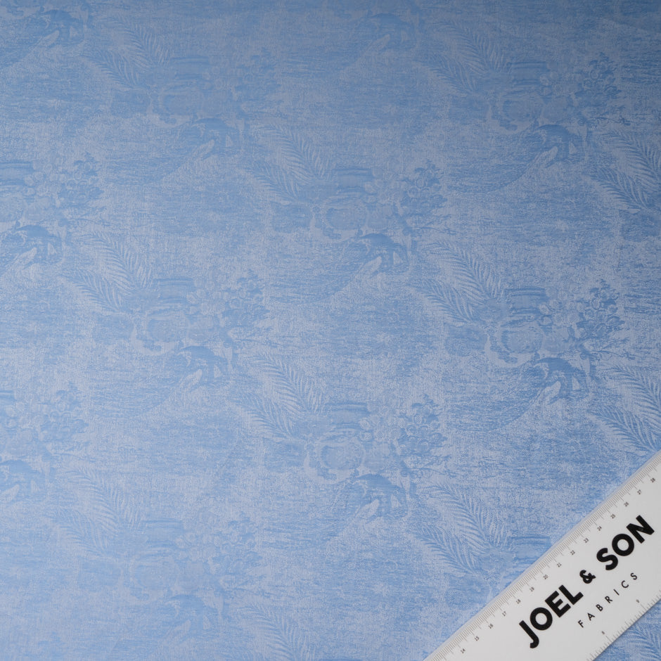 Floral Jacquard Sky Blue Cotton