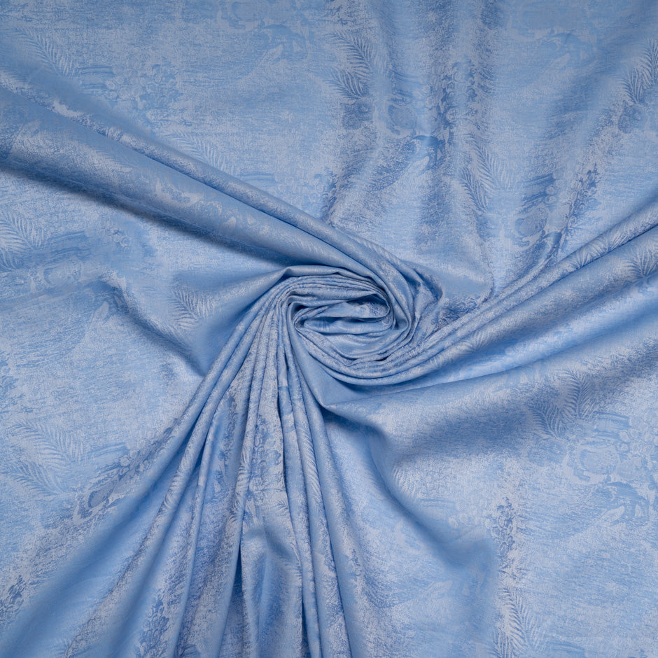 Floral Jacquard Sky Blue Cotton