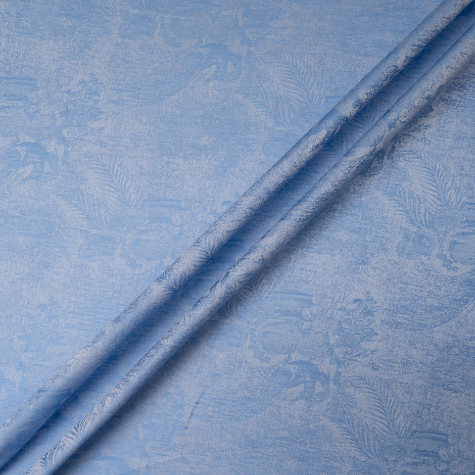 Floral Jacquard Sky Blue Cotton