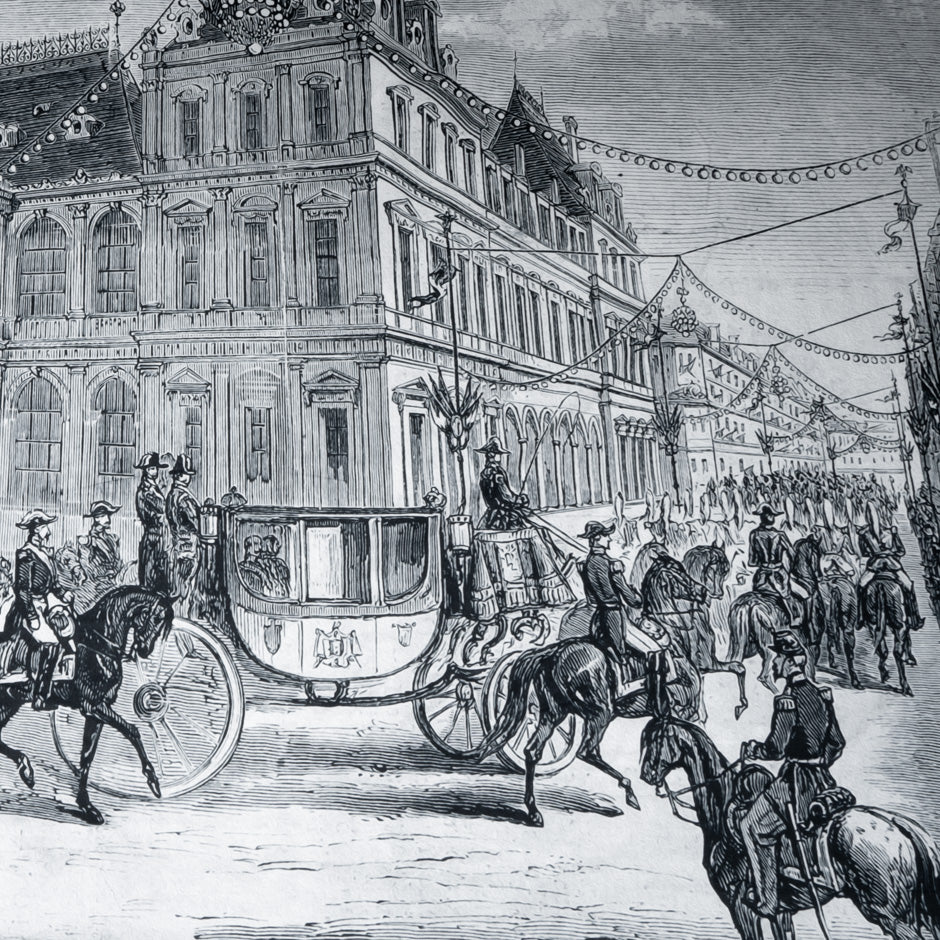Victorian Street Scene Printed Poplin Cotton