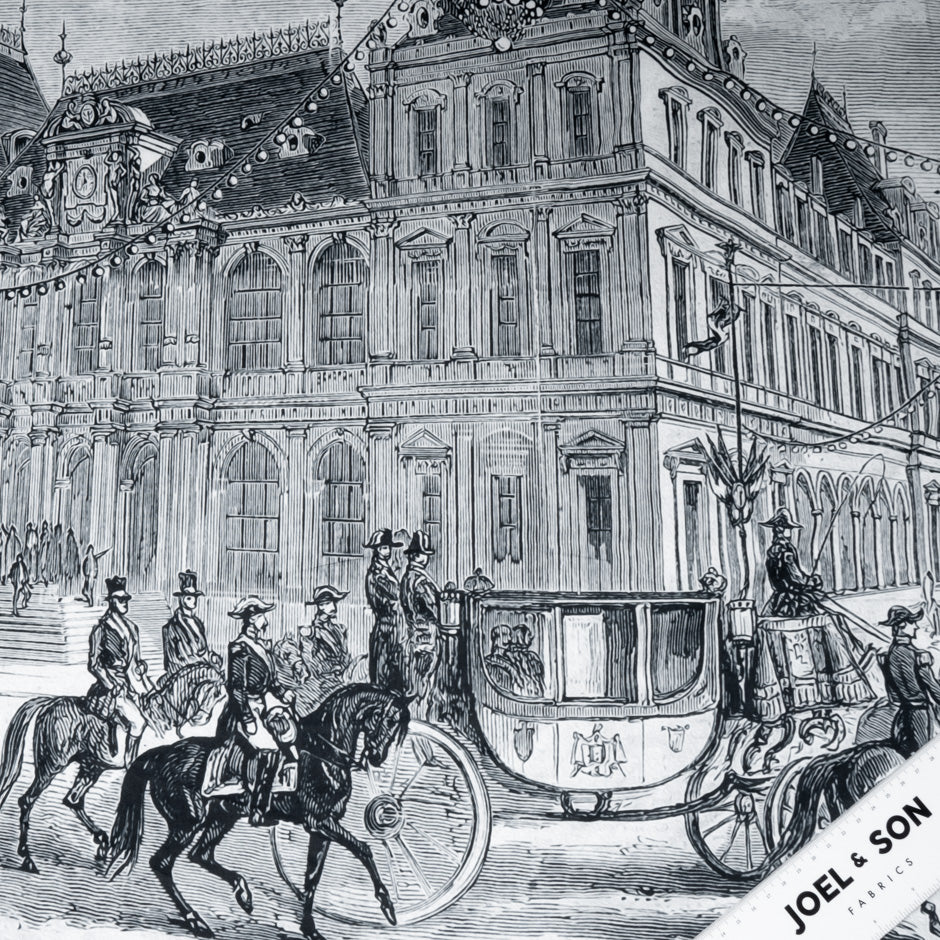 Victorian Street Scene Printed Poplin Cotton