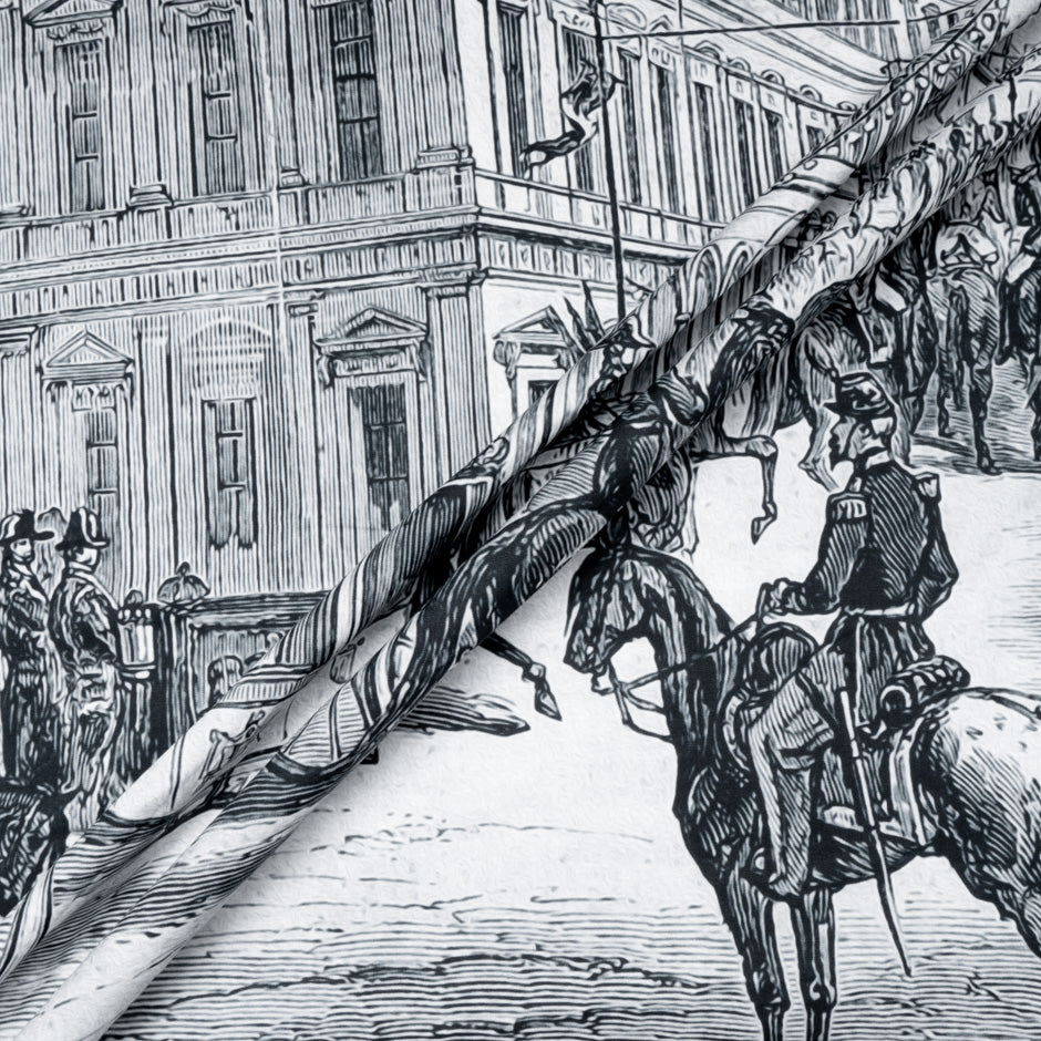 Victorian Street Scene Printed Poplin Cotton