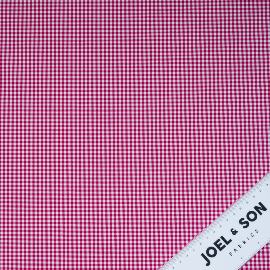 Deep Pink & White Gingham Checkered Shirting Cotton