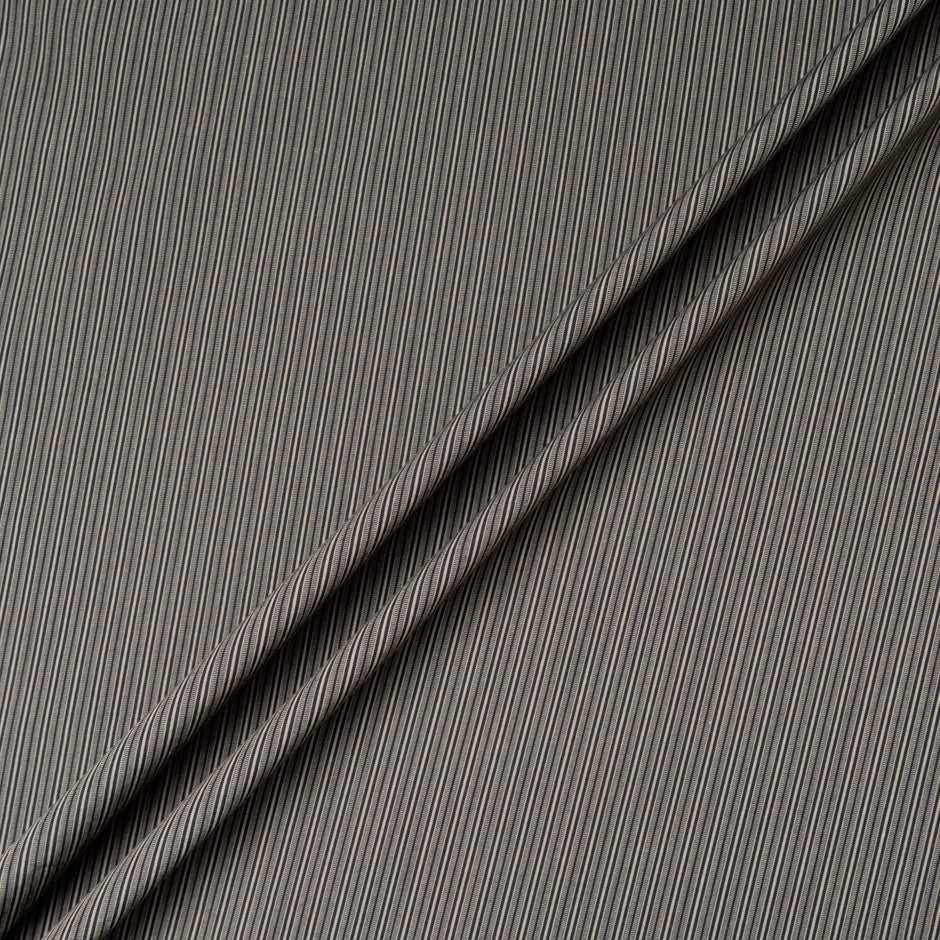 Grey Pinstriped Cotton Shirting