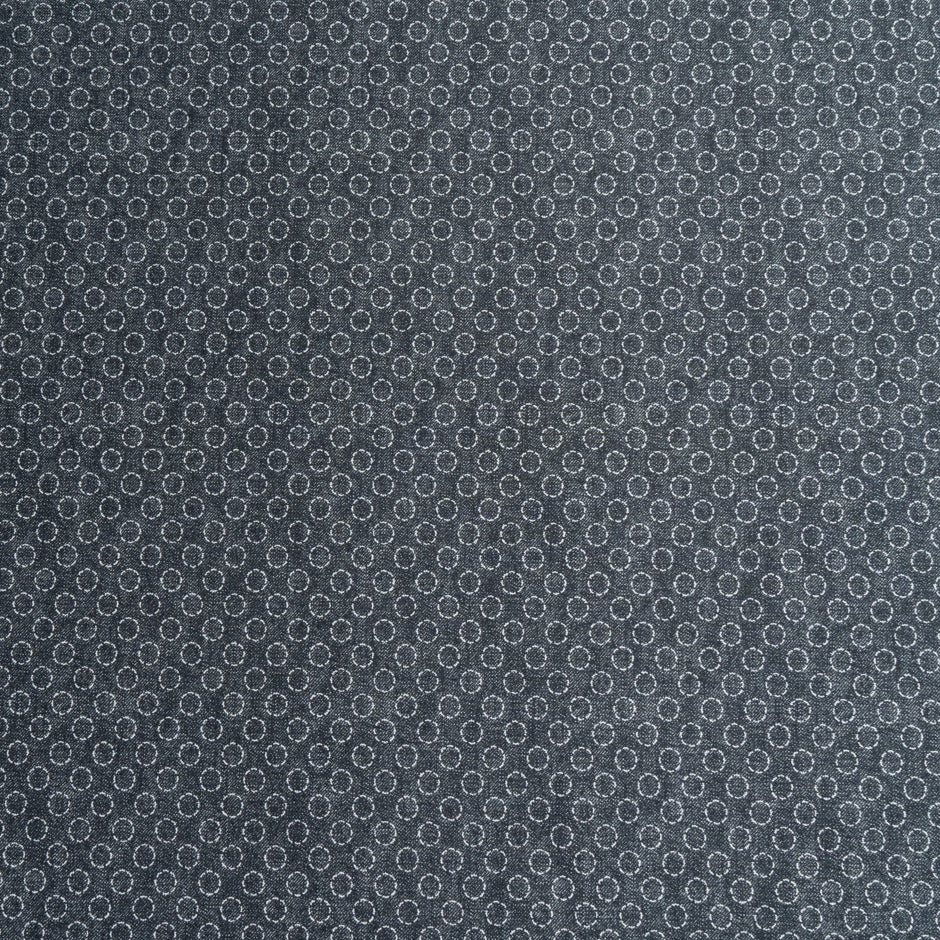 Dark Blue Circle Printed Cotton
