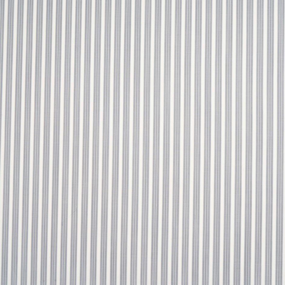 Grey & Ivory Striped Superfine Wool Shirting