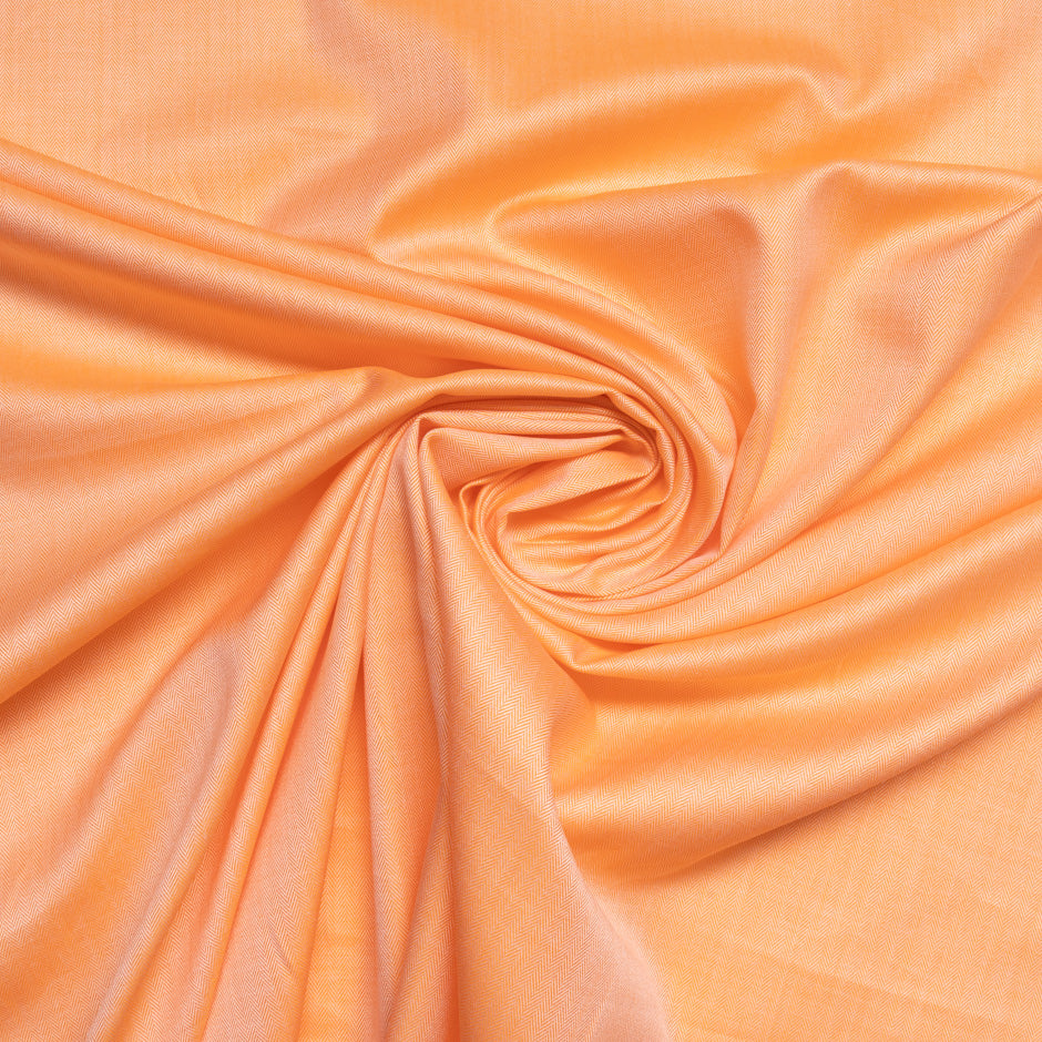 Orange Herringbone Cotton Shirting