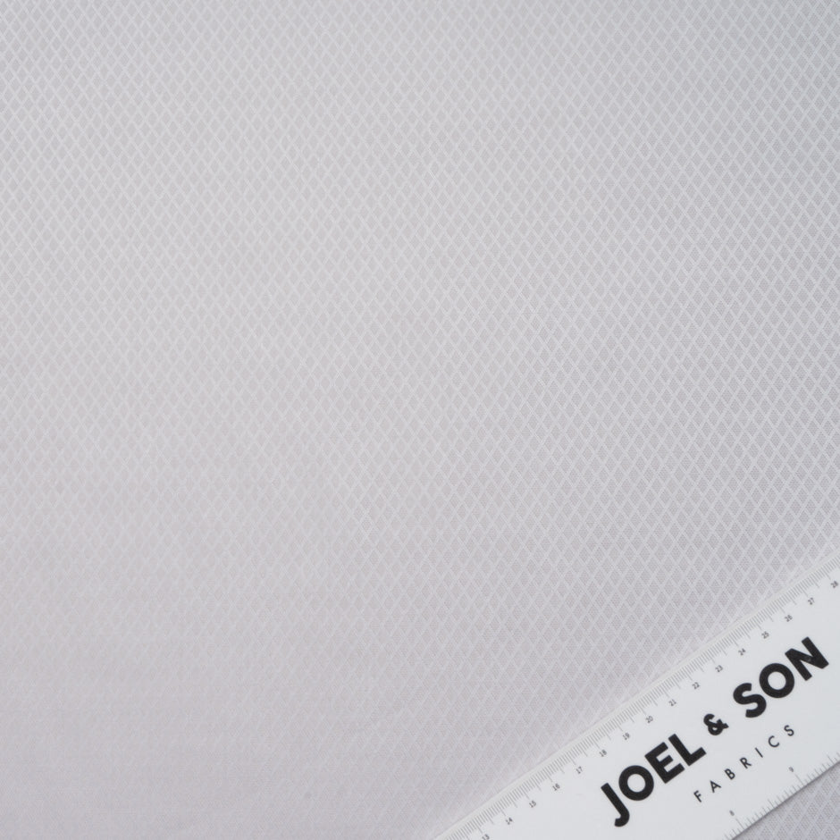 Pale Grey Pure Cotton Diamond Jacquard