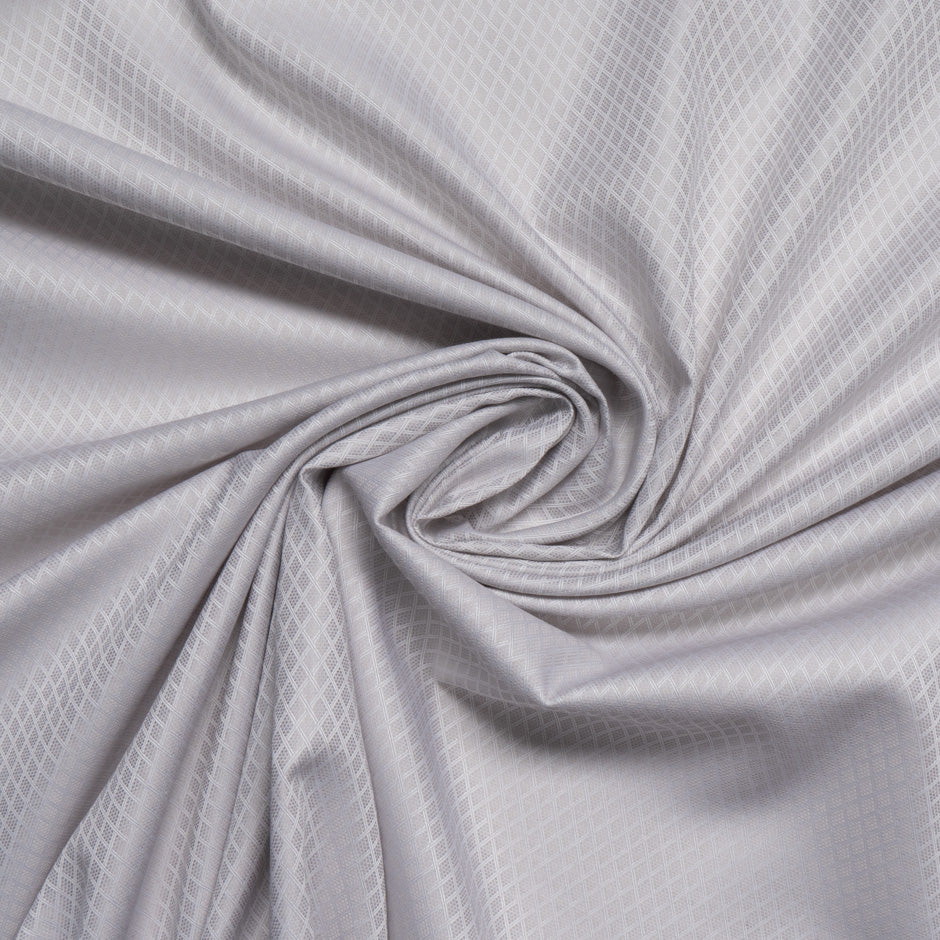 Pale Grey Pure Cotton Diamond Jacquard