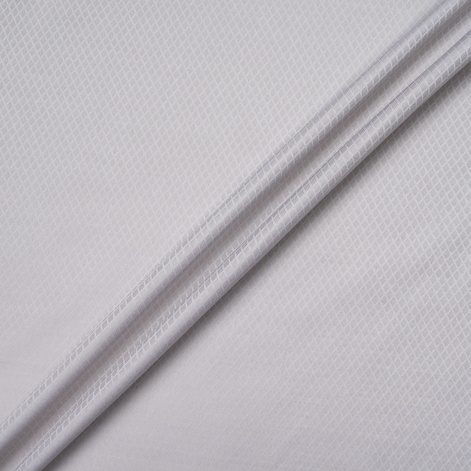 Pale Grey Pure Cotton Diamond Jacquard