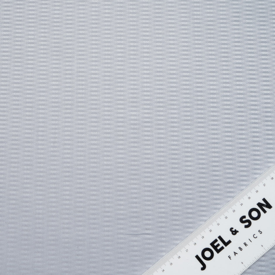 Soft Grey Pure Cotton Herringbone Jacquard