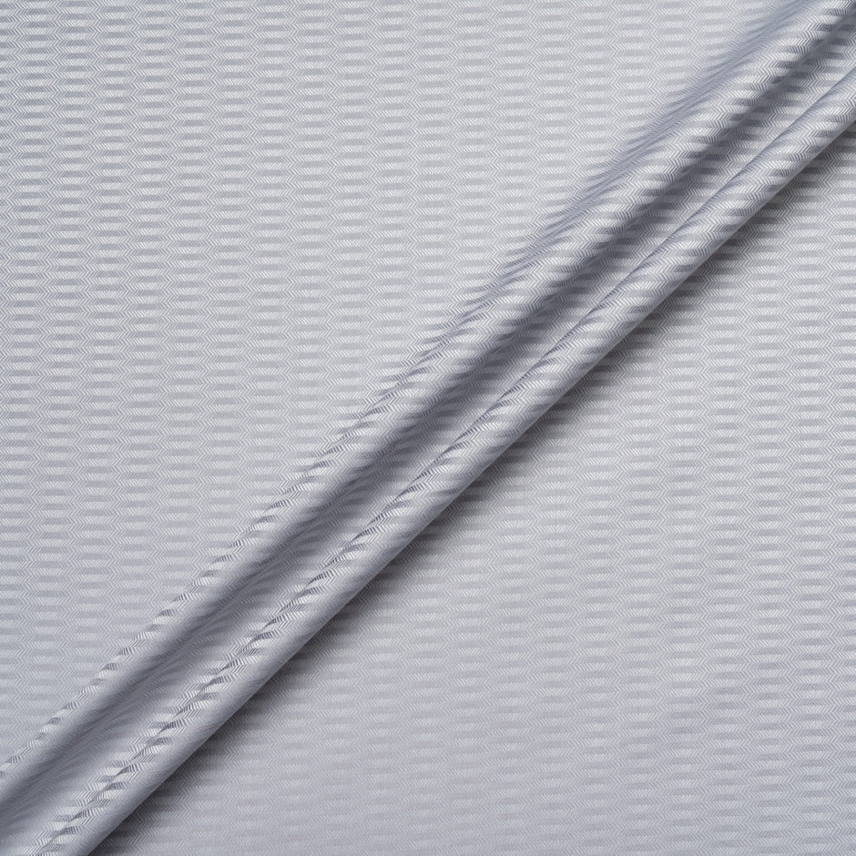 Soft Grey Pure Cotton Herringbone Jacquard