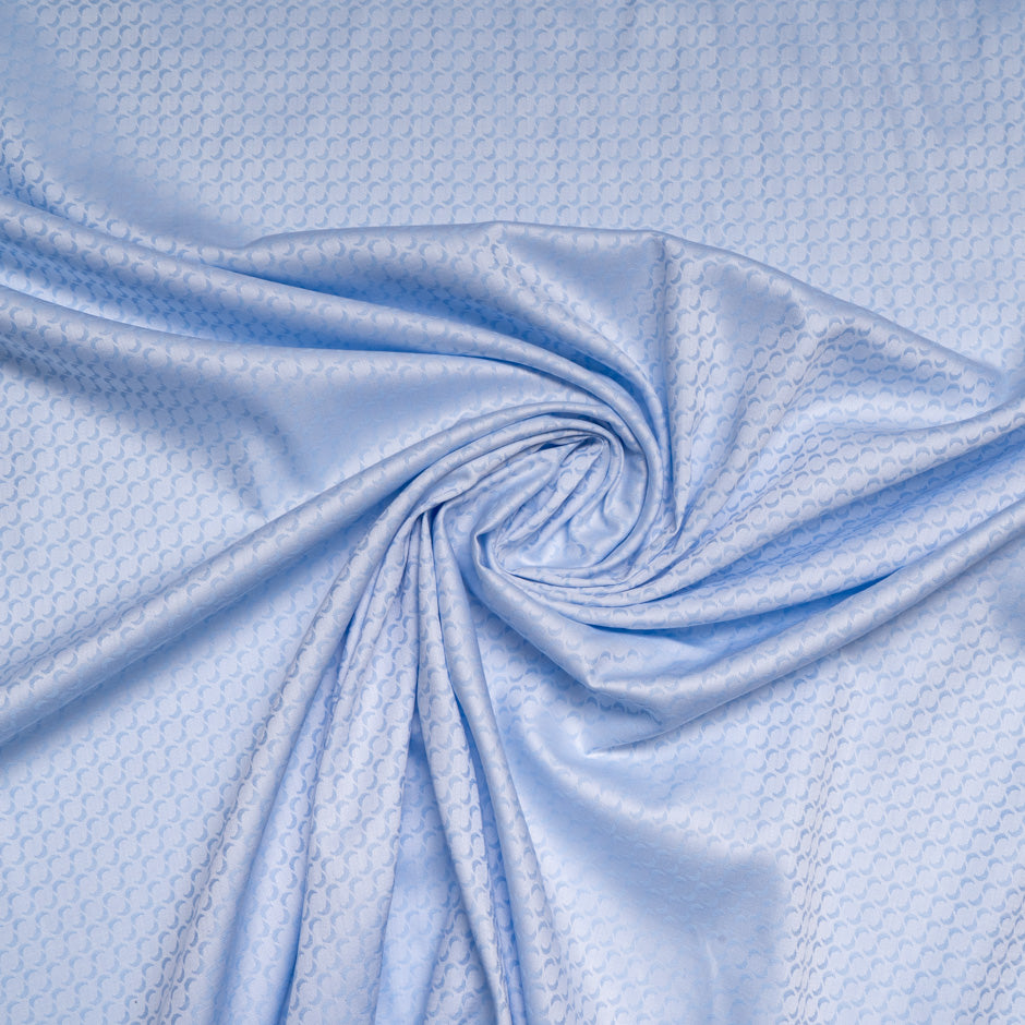 Soft Blue 'Circle' Jacquard Cotton