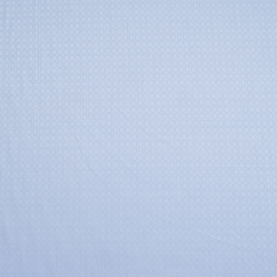 Soft Blue 'Square Pane' Jacquard Cotton