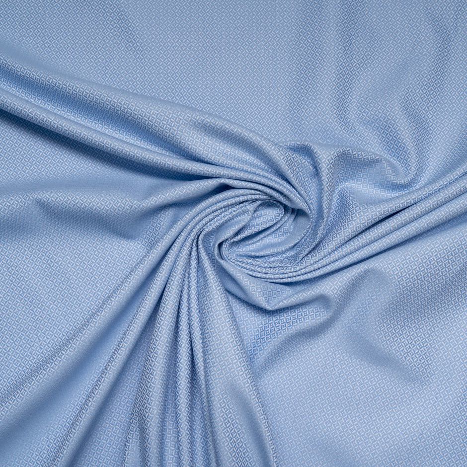 Rich Blue 'Criss Cross' Jacquard Pure Cotton