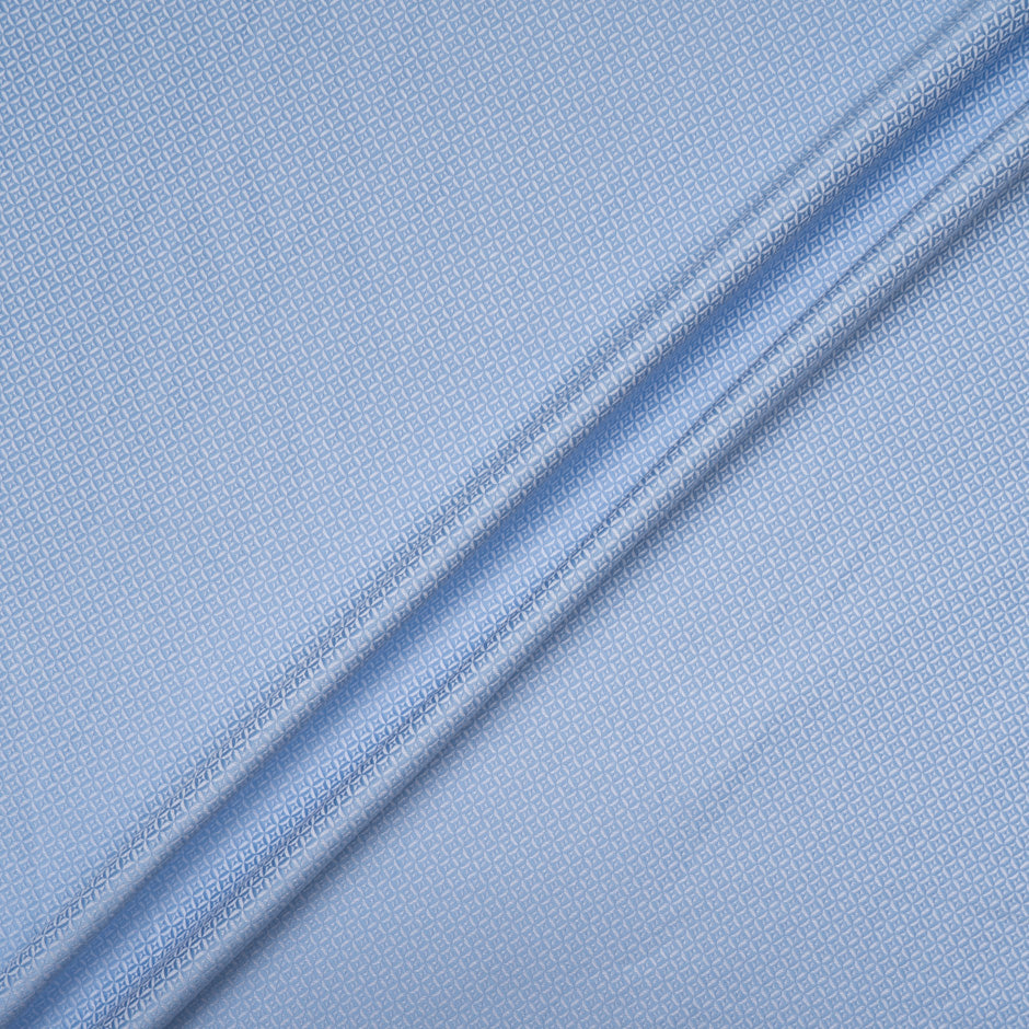 Rich Blue 'Criss Cross' Jacquard Pure Cotton