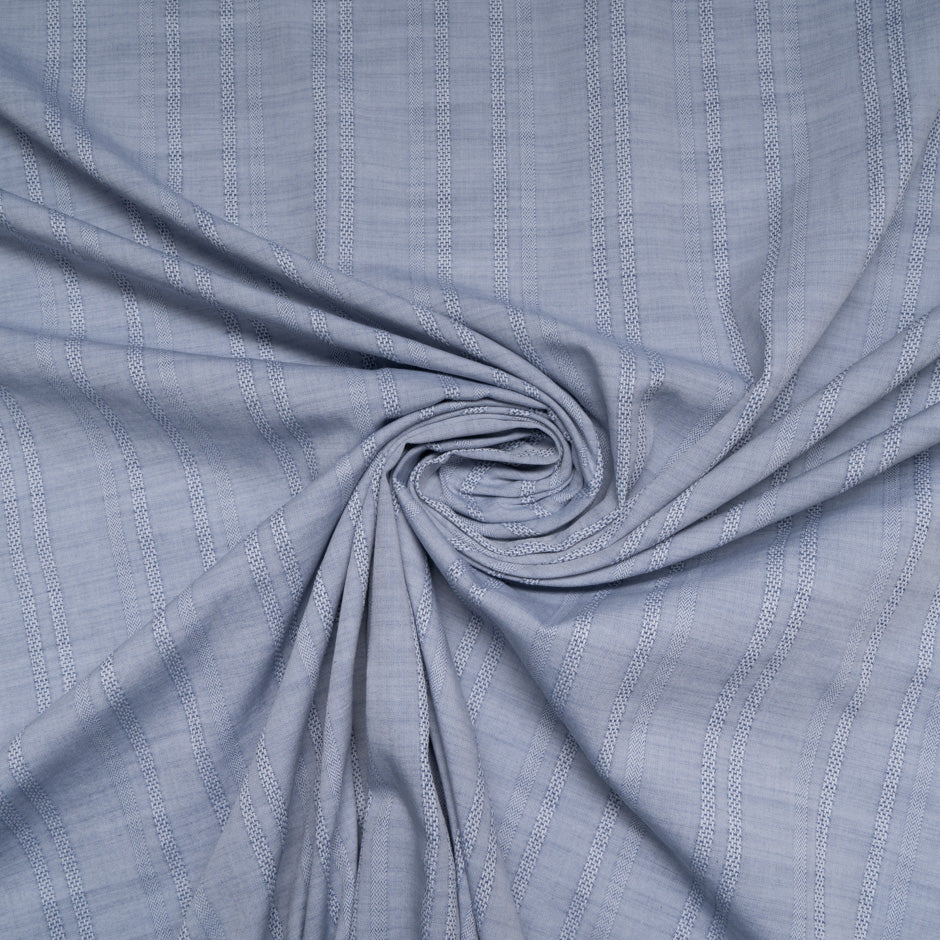 Sky Blue Check Jacquard Pure Cotton