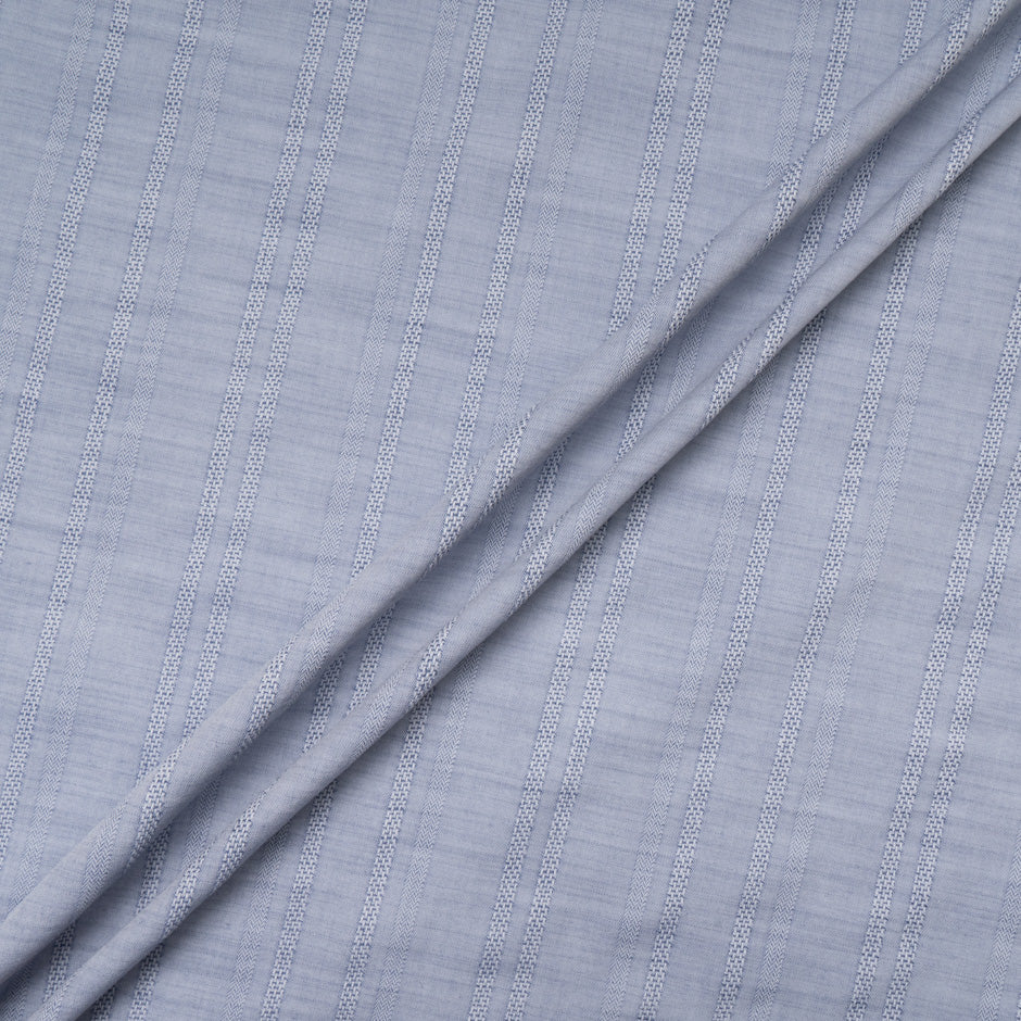 Sky Blue Check Jacquard Pure Cotton