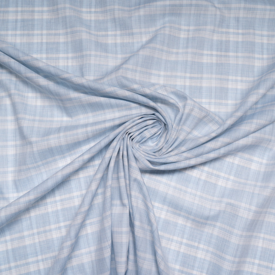 Blue & White Checkered Superfine Cotton
