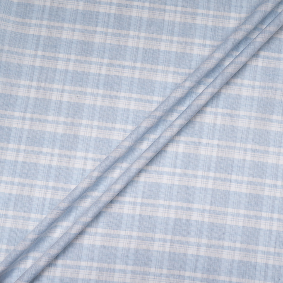 Blue & White Checkered Superfine Cotton