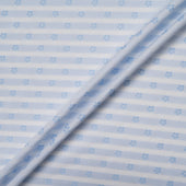 Blue Floral Jacquard White Cotton