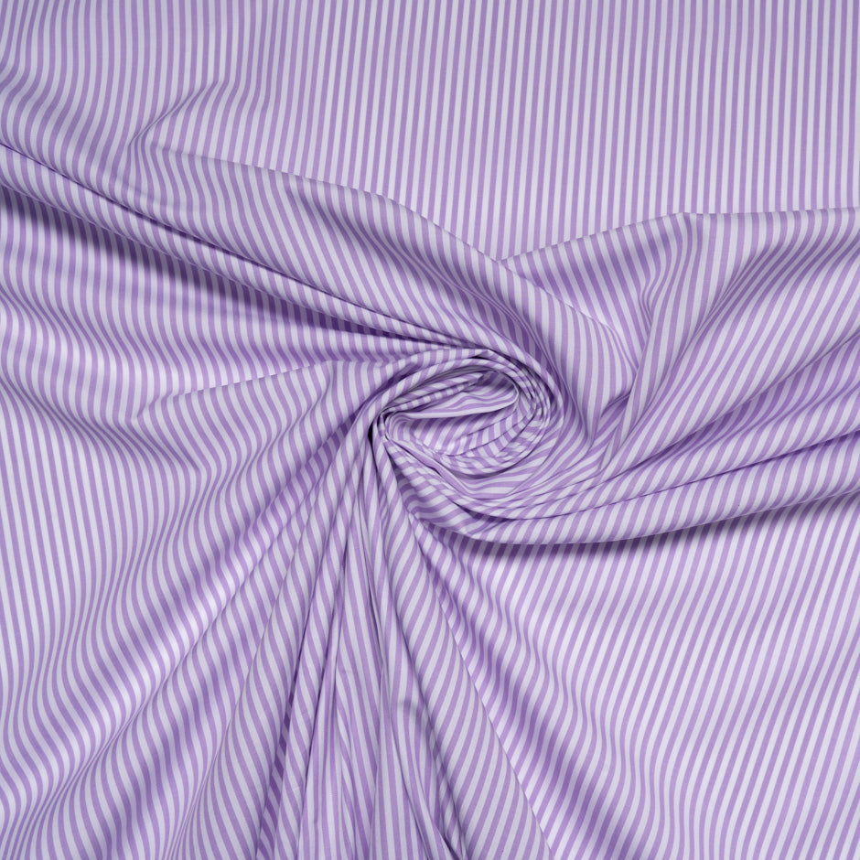 Lilac Striped Pure Shirting Cotton