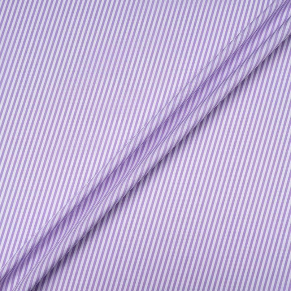 Lilac Striped Pure Shirting Cotton