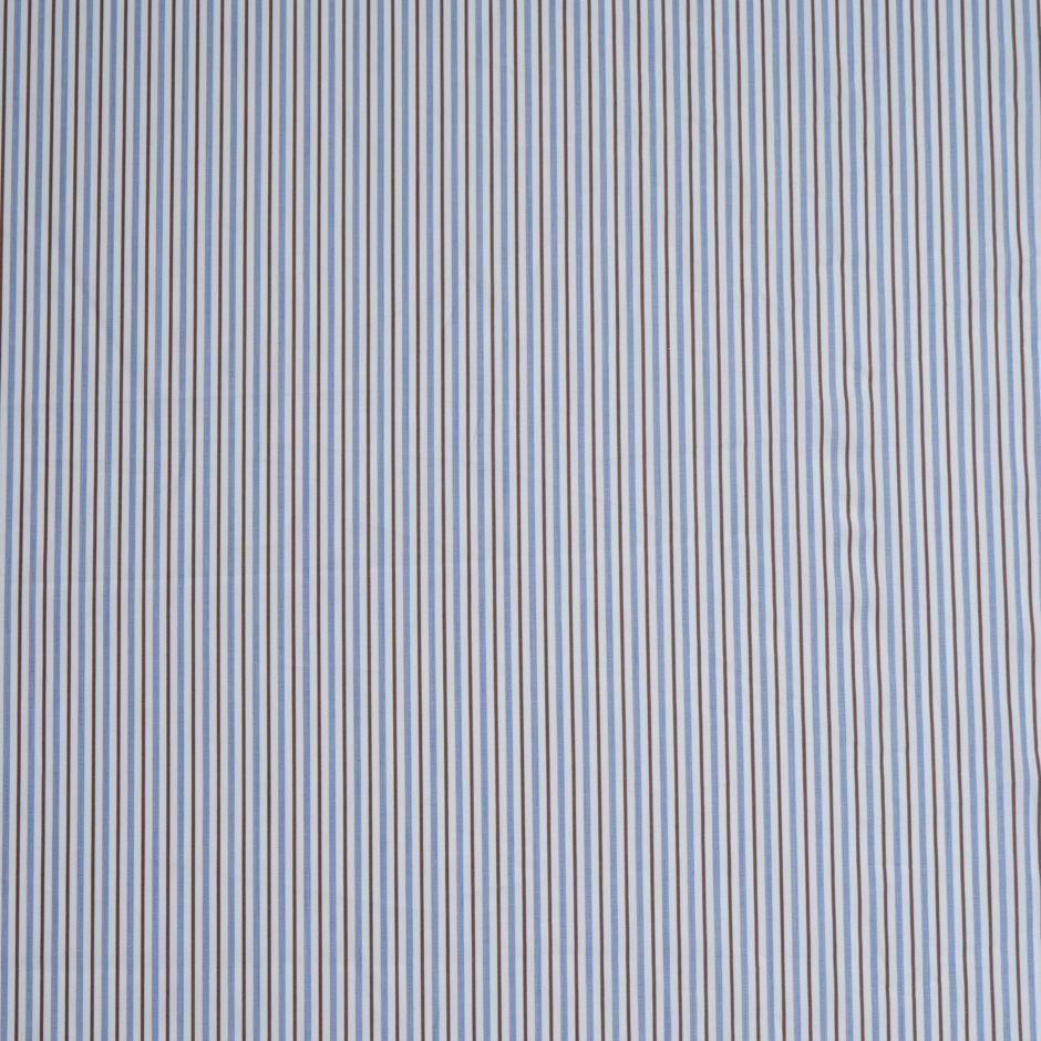 Blue & Brown Striped Giza Shirting Cotton